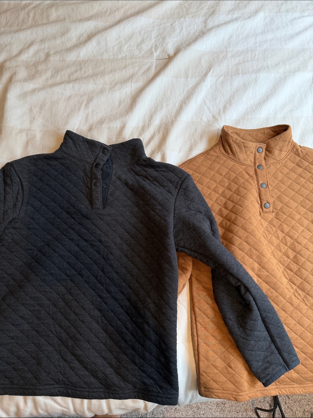 Two quarter snap pullovers